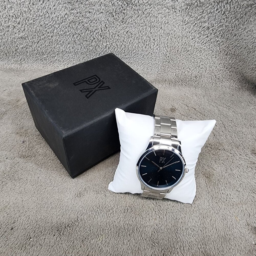 PX Watch Mens One Size Riley Blue Face Stainless Steel *NWT*